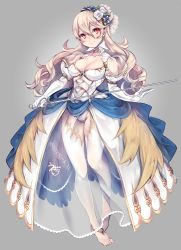 Rule 34 | 1girl, bare shoulders, barefoot, bouquet, breasts, bridal veil, bride, corrin (female) (fire emblem), corrin (fire emblem), dress, elbow gloves, fire emblem, fire emblem fates, fire emblem heroes, flower, gloves, hair between eyes, hair flower, hair ornament, hairband, jewelry, large breasts, long hair, necklace, negiwo, nintendo, panties, pointy ears, rapier, red eyes, silver hair, smile, solo, strapless, strapless dress, sword, underwear, veil, weapon, wedding dress, white dress, white gloves