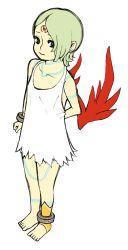 Rule 34 | 1girl, breath of fire, breath of fire v, closed mouth, dress, nina (breath of fire v), short hair, simple background, solo, white background, wings