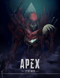 Rule 34 | 1boy, apex legends, classic revenant, copyright name, eep167389, glowing, glowing eyes, highres, holding, holding scythe, holding skull, humanoid robot, logo, looking at viewer, no humans, orange eyes, red scarf, revenant (apex legends), robot, scarf, science fiction, scythe, simulacrum (titanfall), skull