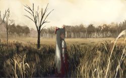 Rule 34 | 1girl, arms at sides, baggy pants, bare tree, bow, closed mouth, collared shirt, day, expressionless, fjsmu, forest, from behind, fujiwara no mokou, grass, grey hair, hair bow, highres, long hair, long sleeves, looking at viewer, looking back, nature, outdoors, pants, red eyes, red pants, scenery, shirt, sky, solo, standing, suspenders, touhou, tree, very long hair, white shirt