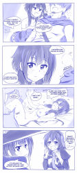 Rule 34 | 10s, 2boys, 2girls, 4koma, ^^^, absurdres, arched back, bed sheet, blue theme, blush, bow, braid, breasts, cape, choker, clenched hands, closed mouth, collarbone, comic, dress, english text, closed eyes, faceless, faceless male, fingerless gloves, flying sweatdrops, gloves, hair between eyes, hair bow, hand on another&#039;s chest, hat, head tilt, heavy breathing, hetero, highres, kneeling, kono subarashii sekai ni shukufuku wo!, large breasts, long hair, long sleeves, looking at another, looking away, low twintails, lying, megumin, monochrome, motion lines, multiple boys, multiple girls, necktie, nipples, nude, off shoulder, on back, open mouth, sex, sheet grab, short hair, short hair with long locks, sketch, sound effects, speech bubble, sweat, sweatdrop, tears, thought bubble, trembling, twintails, viperxtr, wavy mouth, witch, witch hat, yunyun (konosuba)