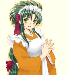 Rule 34 | 1girl, green hair, jochuu-san, lowres, maid, oekaki, original, solo, yagisaka seto