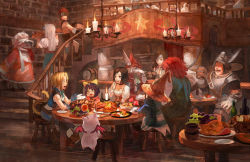Rule 34 | + +, 00s, 5boys, 5girls, adelbert steiner, armor, ascot, barrel, basket, beatrix, blank (ff9), blonde hair, blue eyes, bob cut, bottle, bow, bread, breastplate, brown eyes, brown hair, candle, carrying, chandelier, chef hat, cleavage cutout, clothing cutout, cup, earrings, eiko carol, everyone, eyepatch, feathers, final fantasy, final fantasy ix, flying, food, fork, freija crescent, fruit, garnet til alexandros xvii, glass, gloves, grapes, hair bow, hand on own face, happy, hat, helmet, horns, indoors, jewelry, laughing, long hair, looking at another, meat, mog, moogle, mug, multiple boys, multiple girls, neck ribbon, plate, purple hair, quina quen, red hair, restaurant, ribbon, ruby (ff9), salamander coral, sasumata jirou, short hair, single horn, sitting, smile, square enix, stairs, star (symbol), stool, striped legwear, table, tail, tongue, tongue out, turkey (food), vivi ornitier, walking, white hair, wine bottle, witch hat, zidane tribal