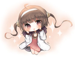 Rule 34 | 1girl, :p, ahoge, azur lane, bad id, bad pixiv id, blush, breasts, brown eyes, brown hair, chibi, cleavage, cleavage cutout, closed mouth, clothing cutout, cottontailtokki, dress, full body, fur-trimmed jacket, fur trim, hair ornament, hairband, hairpin, head tilt, jacket, long hair, long sleeves, looking at viewer, open clothes, open jacket, ping hai (azur lane), red dress, short dress, signature, smile, solo, sparkle, tongue, tongue out, twintails, v-shaped eyebrows, very long hair, white hairband, white jacket