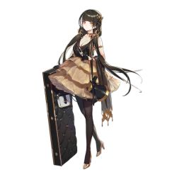 Rule 34 | 1girl, armlet, artist request, bag, black gloves, black hair, black pantyhose, breasts, cleavage, closed mouth, cup, dress, drinking glass, full body, girls&#039; frontline, glass, gloves, gold footwear, hair ornament, handbag, heterochromia, high heels, holding, long hair, megaphone, multicolored hair, official alternate costume, official art, pantyhose, petticoat, ro635 (enforcer of the law) (girls&#039; frontline), ro635 (girls&#039; frontline), sleeveless, sleeveless dress, solo, standing, streaked hair, transparent background, twintails, white hair, wine glass