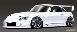 Rule 34 | absurdres, car, commentary, commission, english commentary, grey background, highres, honda, honda s2000, motor vehicle, no humans, original, shadow, silenxe, spoiler (automobile), sports car, vehicle focus, watermark