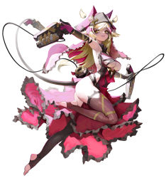 Rule 34 | 1girl, absurdres, armpits, ass, bare shoulders, black gloves, blonde hair, boridongja, breasts, brown thighhighs, cable, closed mouth, detached horns, dress, dual wielding, elbow gloves, eyelashes, eyeshadow, fang, frilled dress, frills, gloves, grey background, gun, highres, holding, holding gun, holding weapon, horns, light bulb, makeup, mole, mole under mouth, no shoes, nun, original, pink dress, purple eyeshadow, runny makeup, simple background, skin fang, skindentation, smile, solo, thighhighs, transparent, underboob, weapon, yellow eyes