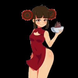 Rule 34 | 1girl, animated, animated gif, bat (animal), bowl, china dress, chinese clothes, corona-chan, coronavirus, dancing, double bun, dress, food, happy ice cream team, holding, holding bowl, lowres, personification, red eyes, smile, tagme, thighs, third-party edit, transparent background