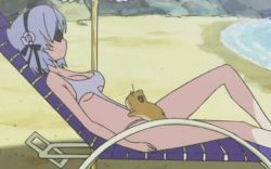 Rule 34 | 10s, 1girl, animal, animated, animated gif, arsene, beach, beach umbrella, bouncing breasts, breasts, cat, chair, cliff, cloud, day, hair ornament, henriette mystere, jiggle, kamaboko (milky holmes), large breasts, lounge chair, lowres, medium breasts, non-web source, ocean, outdoors, screencap, shadow, shore, sky, slingshot swimsuit, solo, sunglasses, swimsuit, tantei opera milky holmes, umbrella, water