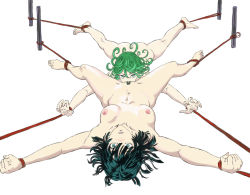 Rule 34 | 2girls, artist request, barefoot, bdsm, bondage, bound, bound together, breasts, cunnilingus, curly hair, feet, female pubic hair, forced partners, fubuki (one-punch man), green eyes, green hair, highres, incest, looking at viewer, lying, multiple girls, nipples, one-punch man, oral, pubic hair, restrained, short hair, siblings, sisters, tatsumaki, uncensored, yuri