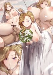 Rule 34 | 1boy, 1girl, :&gt;=, agovitch, anal, asymmetrical bangs, azur lane, bad id, bad pixiv id, bar censor, between breasts, blonde hair, blue eyes, border, bouquet, grabbing another&#039;s breast, breasts, breasts apart, breasts out, bridal veil, censored, closed mouth, commentary request, deep skin, dress, earrings, erection, fellatio, flower, grabbing, hetero, hood (azur lane), jewelry, large breasts, leaf, leaning forward, long dress, long hair, looking at viewer, maple leaf, multiple views, navel, necklace, nipples, nude, oral, paizuri, pearl necklace, penis, petals, puffy nipples, pussy, reverse cowgirl position, sex, sex from behind, smile, spread legs, straddling, testicles, veil, wedding dress