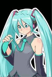 Rule 34 | animated, animated gif, aqua eyes, aqua hair, blush, breast expansion, breasts, detached sleeves, flat chest, hatsune miku, large breasts, long hair, lowres, necktie, open mouth, sigh, twintails, uran (uran-factory), very long hair, vocaloid