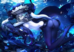 Rule 34 | 10s, 1girl, abyssal ship, ass, bodysuit, cape, gloves, glowing, glowing eye, kantai collection, long hair, saberiii, silver hair, solo, wo-class aircraft carrier, yellow eyes