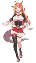 Rule 34 | 1girl, :d, ahoge, asymmetrical legwear, black thighhighs, blonde hair, blunt bangs, breasts, brown footwear, brown hair, cleavage, collared shirt, dragon girl, dragon horns, dragon tail, fangs, full body, head tilt, highres, hololive, horns, kiryu coco, kiryu coco (1st costume), large breasts, loafers, long hair, long sleeves, looking at viewer, multicolored hair, open mouth, pleated skirt, purple eyes, red eyes, red skirt, shirt, shoes, simple background, single sock, single thighhigh, skirt, smile, socks, solo, standing, standing on one leg, streaked hair, tadanoshi kabane, tail, thighhighs, uneven legwear, v-shaped eyebrows, very long hair, virtual youtuber, white background, white shirt
