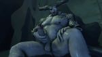Rule 34 | 1boy, 3d, animated, dragon age, erection, eyepatch, horns, iron bull, looking at viewer, male focus, masturbation, muscular, nipples, nude, pectorals, penis, scar, sitting, solo, source filmmaker (medium), tagme, tattoo, testicles, the iron bull, video, video