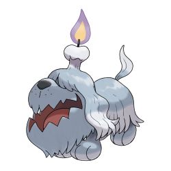 Rule 34 | absurdres, candle, creatures (company), dog, fangs, fire, full body, game freak, greavard, highres, nintendo, no humans, official art, open mouth, pokemon, pokemon (creature), pokemon sv, solo, transparent background