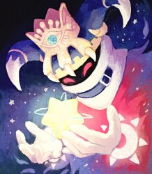 Rule 34 | commentary request, crown, disembodied limb, gloves, horns, kakuredo ura, kirby&#039;s return to dream land, kirby (series), magolor, master crown, nintendo, pop star, rayman limbs, red eyes, solo, star (sky), white gloves
