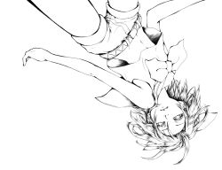 Rule 34 | belt, bow, greyscale, kagamine rin, monochrome, short hair, shorts, solo, transparent background, vocaloid
