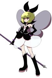 Rule 34 | 10s, 1girl, black gloves, blonde hair, boots, choker, elbow gloves, gloves, hair ribbon, happinesscharge precure!, precure, queen mirage, red eyes, ribbon, shirono, short hair, skirt, solo, tattoo, teardrop, wand
