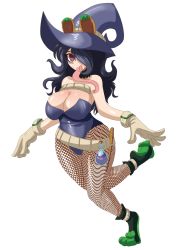 Rule 34 | 1girl, :p, asui tsuyu, bare shoulders, belt, blonde hair, boku no hero academia, breasts, cheeso art, cleavage, closed mouth, creatures (company), fishnet pantyhose, fishnets, full body, fusion, game freak, gloves, goggles, goggles on headwear, hair over one eye, hat, hex maniac (pokemon), large breasts, leotard, little witch academia, long tongue, nintendo, pantyhose, playboy bunny, pokemon, pokemon xy, potion, red eyes, shoes, solo, standing, standing on one leg, sucy manbavaran, tongue, tongue out, transparent background, white gloves, witch hat