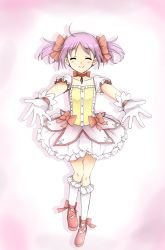 Rule 34 | 10s, 1girl, absurdres, bubble skirt, closed eyes, colorized, facing viewer, flat chest, gloves, hayasit, highres, kaname madoka, magical girl, mahou shoujo madoka magica, mahou shoujo madoka magica (anime), pink hair, short hair, skirt, smile, solo, touon, transparent background, wars-ma