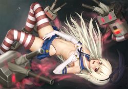 Rule 34 | 10s, 1girl, aki99, black panties, blonde hair, blush, breasts, clothed masturbation, elbow gloves, female masturbation, fingering, gloves, grabbing own breast, highleg, highres, innertube, kantai collection, long hair, looking at viewer, masturbation, masturbation through clothes, md5 mismatch, navel, nipples, open mouth, panties, personification, pussy juice, rensouhou-chan, revision, shimakaze (kancolle), skirt, solo, striped clothes, striped thighhighs, swim ring, thighhighs, underwear, wet, wet clothes, wet panties, white gloves