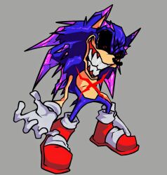 Rule 34 | 1boy, black sclera, colored sclera, crystal, gloves, highres, idkguy, looking down, red eyes, smile, sonic.exe, sonic (series), sonic the hedgehog, teeth, white gloves, x, xenophanes (sonic.exe)