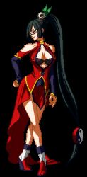 Rule 34 | animated, animated gif, arc system works, black hair, blazblue, blazblue: calamity trigger, bouncing breasts, breasts, fighting stance, litchi faye ling, lowres, official art, stance