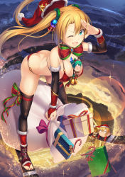 Rule 34 | 0 0, 3girls, ;d, antlers, aqua eyes, ass, asymmetrical bangs, bell, between breasts, bikini, blonde hair, bow, bowtie, box, breasts, bridal gauntlets, bridal legwear, butt crack, candy, candy cane, christmas, cloud, commentary request, fang, fishnet legwear, fishnet sleeves, fishnets, floating, food, from above, fur-trimmed sleeves, fur trim, gift, gift box, gingerbread man, glint, hair ornament, hanging breasts, hat, hat ornament, highres, holly, horns, jewelry, jingle bell, large breasts, lens flare, light particles, long hair, looking at viewer, luupechi, mini person, minigirl, mountainous horizon, multiple girls, night, o-ring, o-ring bikini, one eye closed, open mouth, original, person between breasts, reindeer antlers, ring, sack, salute, santa bikini, santa costume, santa hat, scrunchie, sidelocks, skin fang, skis, smile, sparkle, star (symbol), star hat ornament, striped, striped bow, swimsuit, twintails