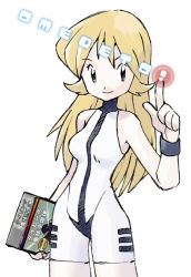 Rule 34 | 1girl, blonde hair, breasts, character request, female focus, simple background, solo, sugimori ken, white background