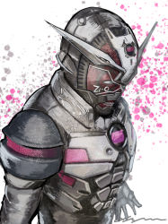 Rule 34 | 1boy, absurdres, another rider (zi-o), armor, black gloves, character name, clenched teeth, clock, clock hands, creature, gloves, highres, holding, kamen rider, kamen rider zi-o, kamen rider zi-o (series), monster, profile, teeth, visor, white armor, white eyes, yygnzm