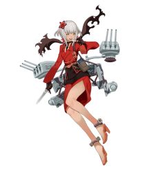 Rule 34 | 1girl, cannon, full body, knife, nurnberg, official art, salmon88, scarf, searchlight, short hair, simple background, solo, victory belles, white background, white hair, yellow eyes