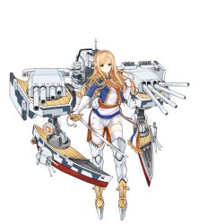 Rule 34 | 15k, 1girl, barrel, battleship, blonde hair, blue coat, blue eyes, blue jacket, boots, braid, chain, coat, cross, crown braid, epaulettes, france, french braid, french flag, full body, gloves, holding, holding weapon, jacket, long hair, mecha musume, military, military uniform, military vehicle, official art, propeller, richelieu (warship girls r), ship, solo, sword, thigh boots, thighhighs, transparent background, turret, uniform, warship, warship girls r, watercraft, weapon, white gloves