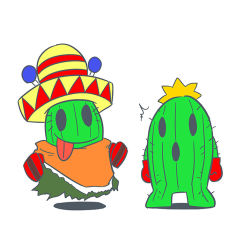 Rule 34 | boxing gloves, cactus, digimon, hat, poncho, ponchomon, sombrero, togemon, tongue, tongue out