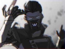 Rule 34 | &gt; &lt;, &gt;w&lt;, 1boy, \m/, apex legends, blurry, blurry foreground, double \m/, fast fashion octane, flansista, gloves, greyscale, hair slicked back, highres, jacket, male focus, monochrome, octane (apex legends), official alternate costume, portrait, sketch, solo