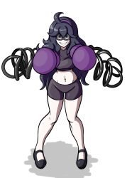 Rule 34 | @ @, arms (game), boxing gloves, creatures (company), game freak, gloves, hairband, hex maniac (pokemon), highres, looking at viewer, navel, nintendo, npc trainer, pokemon, pokemon xy, sealguy, shorts, thick thighs, thighs