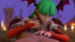 Rule 34 | 1boy, 1girl, 3d, animated, artist name, bare shoulders, bat wings, bridal gauntlets, candle, capcom, clothed female nude male, cr3epsfm, demon girl, feathers, fingerless gloves, girl on top, gloves, graveyard, green eyes, green hair, halloween, handjob, head wings, hetero, highres, licking, licking lips, looking at viewer, looping animation, lying, matching hair/eyes, morrigan aensland, naughty face, night, nude, on back, outdoors, penis, pov, pumpkin, rubbing, smile, solo focus, sound, source filmmaker (medium), teasing, tombstone, tongue, tongue out, uncensored, vampire (game), video, video, wings