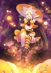 Rule 34 | 1girl, absurdres, artoria pendragon (all), artoria pendragon (fate), bad id, bad twitter id, black panties, blonde hair, boots, crop top, fate/grand order, fate/stay night, fate (series), halloween, halloween costume, hat, highleg, highleg panties, highres, lantern, long hair, low twintails, panties, pumpkin, saber alter, seseragi azuma, smile, solo, striped clothes, striped thighhighs, thighhighs, torn clothes, torn thighhighs, twintails, underwear, witch, witch hat, yellow eyes