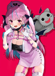 Rule 34 | 1girl, ahoge, alternate costume, bandaid, black mask, blue hair, blush, bow, braid, breasts, chest harness, choker, cleavage, colored inner hair, commentary request, earrings, fang, gao, garter straps, gloves, hair bow, hair ornament, harness, hat, hazukikei, heart, heart choker, highres, hololive, jacket, jewelry, large breasts, mask, minato aqua, mouth mask, multicolored hair, neko (minato aqua), nurse, nurse cap, pink bandaid, pink eyes, pink garter straps, pink hair, pink jacket, ribbon, symbol, thighhighs, two-tone hair, two side up, virtual youtuber, white gloves, white thighhighs
