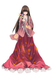 Rule 34 | 1girl, black hair, bow, branch, commentary request, dress, highres, houraisan kaguya, jeweled branch of hourai, long hair, musyne xsk, one eye closed, red dress, red eyes, simple background, solo, touhou, very long hair, white background, wide sleeves