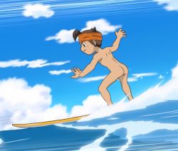 Rule 34 | 1boy, ass, brown hair, endou mamoru, male focus, nude, solo, third-party edit