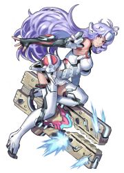 Rule 34 | 1girl, absurdres, android, bare shoulders, blue hair, boots, breasts, calilo, elbow gloves, forehead protector, full body, gloves, high heel boots, high heels, highres, kos-mos re:, large breasts, long hair, nintendo, red eyes, solo, thighhighs, very long hair, weapon, xenoblade chronicles (series), xenoblade chronicles 2, xenoblade chronicles (series), xenoblade chronicles 2, xenosaga
