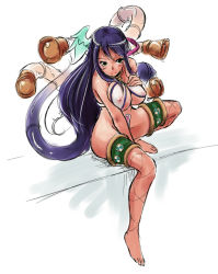 Rule 34 | 10s, 1girl, barefoot, breasts, cleavage, fechirin, feet, fishnet thighhighs, fishnets, gradient hair, jewelry, large breasts, luna luna (queen&#039;s blade), multicolored hair, penis, queen&#039;s blade, queen&#039;s blade rebellion, see-through, sitting, solo, tentacles, thighhighs, underboob