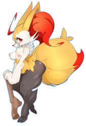 Rule 34 | 10s, 1girl, ahoge, animal ear fluff, animal ears, animal nose, bad id, bad tumblr id, bespectacled, blush, braixen, breasts, creatures (company), furry, furry female, game freak, gen 6 pokemon, glasses, nintendo, nipples, no humans, nude, pokemon, pokemon (creature), pokemon xy, red-framed eyewear, red eyes, round eyewear, slugbox, snout, solo, stick, tail, thick thighs, thighs