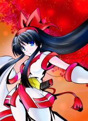 Rule 34 | 1girl, absurdres, ainu clothes, autumn, black hair, blue eyes, breasts, curvy, fingerless gloves, gloves, hair ribbon, highres, legs, long hair, looking at viewer, nakoruru, ribbon, samurai spirits, small breasts, smile, snk, the king of fighters, thighs, weapon