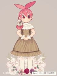 Rule 34 | 1girl, artist name, flaky (happy tree friends), flower, frown, full body, hair between eyes, hair rings, happy tree friends, kab00m chuck, own hands together, pantyhose, red eyes, red hair, simple background, solo, standing, translation request, white pantyhose