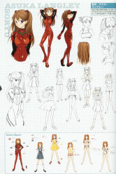 Rule 34 | 1girl, :o, ^ ^, alternate hairstyle, angry, arm behind head, arms behind head, ass, bare shoulders, barefoot, bikini, blue eyes, blush, bodysuit, bracer, brown hair, casual, casual one-piece swimsuit, character sheet, choker, clenched hands, closed eyes, collared shirt, color guide, costume chart, double bun, dress, expressions, female focus, finger to mouth, frown, full body, gloves, grid, hair bun, hair flip, hair ornament, hair up, hand on own hip, hands on own hips, kneehighs, legs, light smile, lineart, long hair, long legs, looking at viewer, mary janes, multiple views, navel, neck ribbon, neon genesis evangelion, one-piece swimsuit, open mouth, orange hair, pilot suit, pleated skirt, plugsuit, polka dot, polka dot bikini, polka dot swimsuit, profile, red hair, ribbon, school uniform, shiny clothes, shirt, shoes, short dress, short sleeves, side-tie bikini bottom, sketch, skinny, skirt, smile, socks, souryuu asuka langley, sports bikini, standing, sundress, suspender skirt, suspenders, swimsuit, t-shirt, turnaround, turtleneck, twintails, two side up, white background, white socks, yellow dress