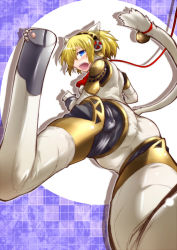 Rule 34 | 1girl, aegis (persona), android, animal ears, ass, atlus, bell, blonde hair, blue eyes, blush, cat ears, cat tail, joints, kemonomimi mode, persona, persona 3, robot joints, segami daisuke, short hair, solo, tail, tears