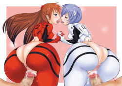 Rule 34 | 2boys, 2girls, anus, artist request, ass, ass focus, ayanami rei, barefoot, blue hair, clothed female nude male, curvy, erection, french kiss, hetero, huge ass, kiss, licking, moaning, multiple boys, multiple girls, neon genesis evangelion, nude, open mouth, plugsuit, pussy, saliva, sex, shiny clothes, shiny skin, short hair, souryuu asuka langley, torn clothes, vaginal