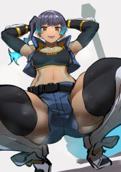 Rule 34 | absurdres, ass, ass focus, highres, multicolored hair, nuezou, sena (xenoblade), short shorts, shorts, solo, sports bra, streaked hair, sweat, tan, thick thighs, thighhighs, thighs, working out, workout, xenoblade chronicles (series), xenoblade chronicles 3